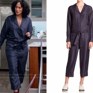 rag & bone Arthur Silk Twill Polka Dot Jumpsuit